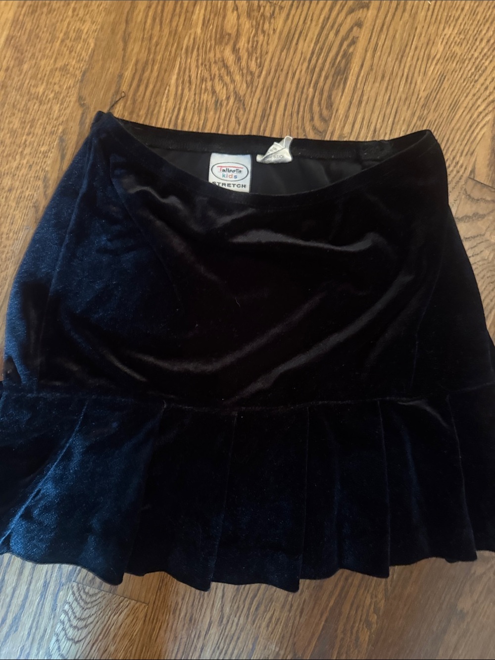 Talbots black Velvet Youth Skirt with Pleated Hem